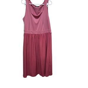 BloomChic Pink Midi Dress 1X Smocked Waist Sleeveless Flowy